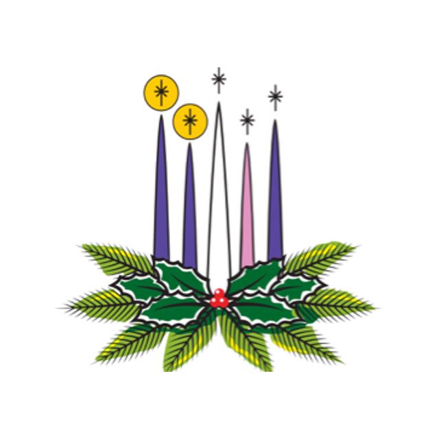 Advent wreath, two candles lit